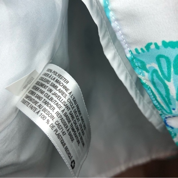 Lilly Pulitzer Ocean Sea Urchin Flounce Dress XS Starfish Ruffle Blue White - Picture 6 of 8